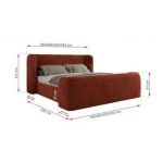 Łóżko tapicerowane EMORA CLASSIC DUO 140x200 - materac pocket - pomarańczowy, plusz