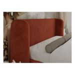 Łóżko tapicerowane EMORA CLASSIC DUO 160x200 - materac multipocket - pomarańczowy, plusz