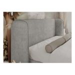 Łóżko tapicerowane EMORA CLASSIC DUO 140x200 - materac piankowy - jasnoszary, struktura