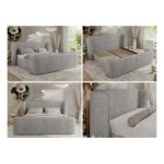 Łóżko tapicerowane EMORA CLASSIC DUO 140x200 - materac piankowy - jasnoszary, struktura