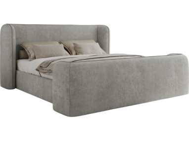 Łóżko tapicerowane EMORA CLASSIC DUO 160x200 - materac multipocket - jasnoszary, struktura