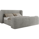 Łóżko tapicerowane EMORA CLASSIC DUO 180x200 - materac multipocket - jasnoszary, struktura