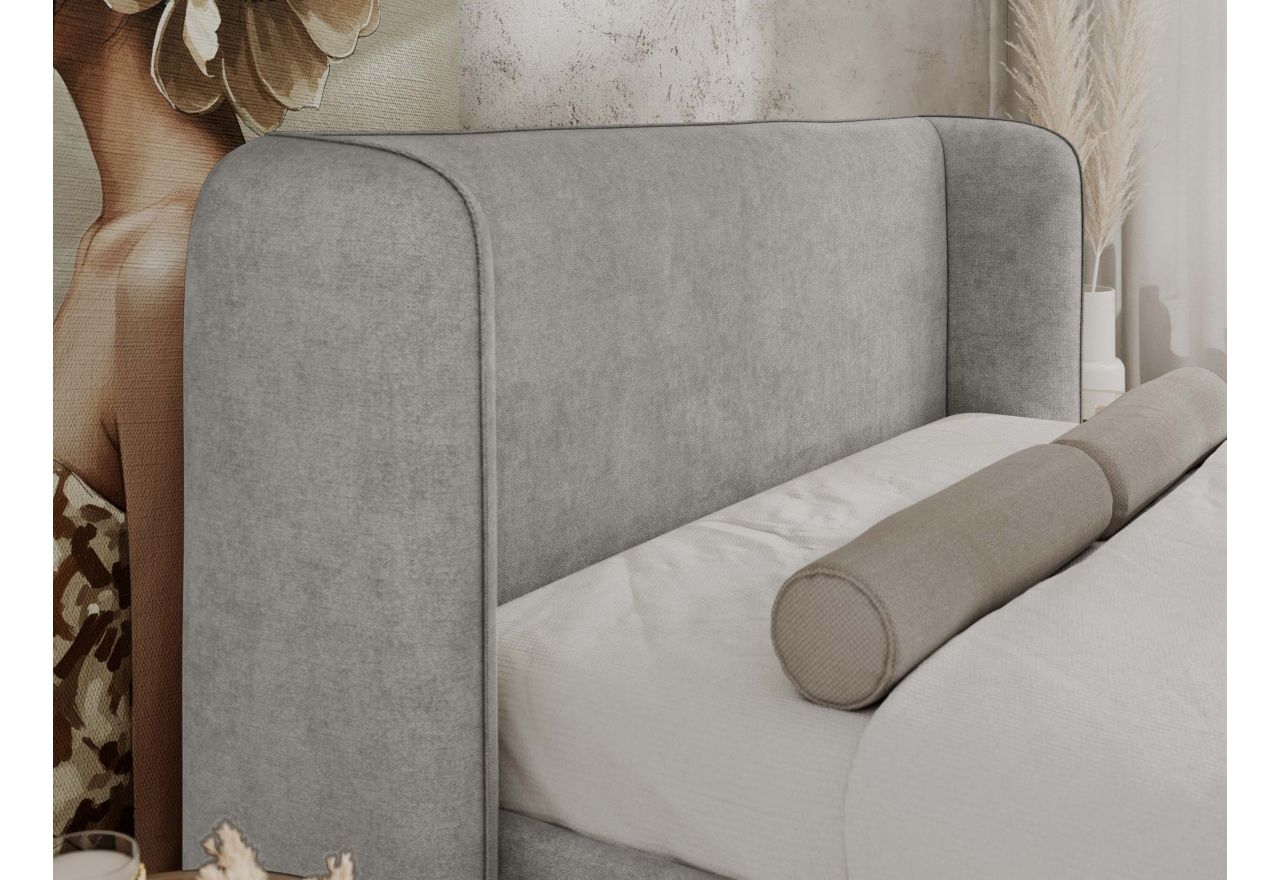 Łóżko tapicerowane EMORA CLASSIC DUO 180x200 - materac multipocket - jasnoszary, struktura
