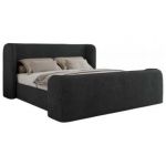 Łóżko tapicerowane EMORA CLASSIC DUO 200x200 - materac pocket - ciemnoszary, struktura