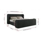 Łóżko tapicerowane EMORA CLASSIC DUO 200x200 - materac pocket - ciemnoszary, struktura