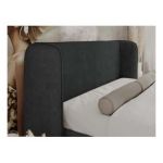 Łóżko tapicerowane EMORA CLASSIC DUO 140x200 - materac multipocket - ciemnoszary, struktura
