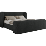 Łóżko tapicerowane EMORA CLASSIC DUO 200x200 - materac multipocket - ciemnoszary, struktura