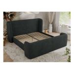 Łóżko tapicerowane EMORA CLASSIC DUO 200x200 - materac multipocket - ciemnoszary, struktura