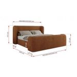 Łóżko tapicerowane EMORA CLASSIC DUO 160x200 - materac pocket - pomarańczowy, struktura