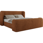 Łóżko tapicerowane EMORA CLASSIC DUO 160x200 - materac multipocket - pomarańczowy, struktura