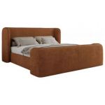 Łóżko tapicerowane EMORA CLASSIC DUO 160x200 - materac multipocket - pomarańczowy, struktura