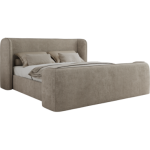 Łóżko tapicerowane EMORA CLASSIC DUO 200x200 - materac multipocket - beżowy, struktura