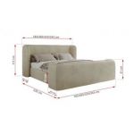 Łóżko tapicerowane EMORA CLASSIC DUO 180x200 - materac pocket - beżowy, welwet