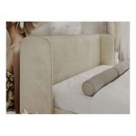 Łóżko tapicerowane EMORA CLASSIC DUO 160x200 - materac multipocket - beżowy, welwet