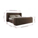 Łóżko tapicerowane EMORA CLASSIC DUO 160x200 - materac piankowy - brązowy, welwet