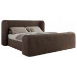 Łóżko tapicerowane EMORA CLASSIC DUO 140x200 - materac pocket - brązowy, welwet