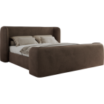 Łóżko tapicerowane EMORA CLASSIC DUO 180x200 - materac pocket - brązowy, welwet