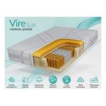 Łóżko tapicerowane EMORA CLASSIC DUO 180x200 - materac pocket - jasnoszary, welwet