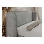 Łóżko tapicerowane EMORA CLASSIC DUO 140x200 - materac multipocket - jasnoszary, welwet