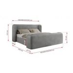 Łóżko tapicerowane EMORA CLASSIC DUO 180x200 - materac multipocket - jasnoszary, welwet