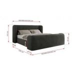 Łóżko tapicerowane EMORA CLASSIC DUO 200x200 - materac pocket - ciemnoszary, welwet