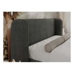Łóżko tapicerowane EMORA CLASSIC DUO 140x200 - materac multipocket - ciemnoszary, welwet