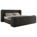Łóżko tapicerowane EMORA CLASSIC DUO 140x200 - materac multipocket - ciemnoszary, welwet
