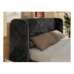 Łóżko tapicerowane EMORA CLASSIC 200x200 - materac piankowy - ciemnoszary, plusz