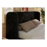 Łóżko tapicerowane EMORA CLASSIC 140x200 - materac piankowy - czarny, plusz