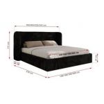 Łóżko tapicerowane EMORA CLASSIC 160x200 - materac pocket - czarny, plusz