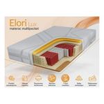 Łóżko tapicerowane EMORA CLASSIC 160x200 - materac multipocket - kremowy, plusz