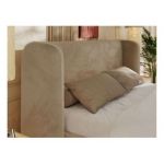Łóżko tapicerowane EMORA CLASSIC 180x200 - materac pocket - beżowy, plusz