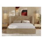 Łóżko tapicerowane EMORA CLASSIC 180x200 - materac multipocket - beżowy, plusz