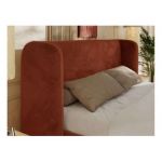 Łóżko tapicerowane EMORA CLASSIC 200x200 - materac multipocket - pomarańczowy, plusz