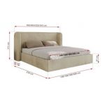 Łóżko tapicerowane EMORA CLASSIC 160x200 - materac multipocket - beżowy, welwet