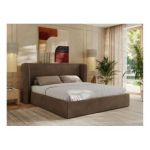 Łóżko tapicerowane EMORA CLASSIC 180x200 - brązowy, welwet