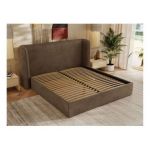 Łóżko tapicerowane EMORA CLASSIC 160x200 - materac piankowy - brązowy, welwet