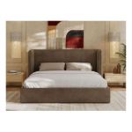 Łóżko tapicerowane EMORA CLASSIC 180x200 - materac piankowy - brązowy, welwet