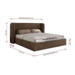 Łóżko tapicerowane EMORA CLASSIC 180x200 - materac multipocket - brązowy, welwet