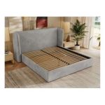 Łóżko tapicerowane EMORA CLASSIC 180x200 - materac pocket - szary, welwet