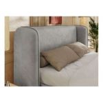 Łóżko tapicerowane EMORA CLASSIC 160x200 - materac multipocket - szary, welwet