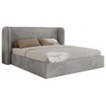 Łóżko tapicerowane EMORA CLASSIC 160x200 - materac multipocket - szary, welwet