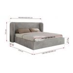 Łóżko tapicerowane EMORA CLASSIC 160x200 - materac multipocket - szary, welwet