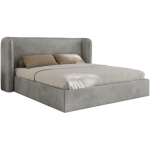 Łóżko tapicerowane EMORA CLASSIC 180x200 - materac multipocket - szary, welwet