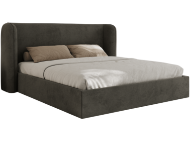 Łóżko tapicerowane EMORA CLASSIC 200x200 - materac piankowy - szary, welwet