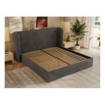 Łóżko tapicerowane EMORA CLASSIC 180x200 - materac pocket - szary, welwet
