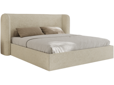 Łóżko tapicerowane EMORA CLASSIC 180x200 - materac multipocket - kremowy, struktura
