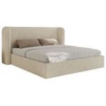 Łóżko tapicerowane EMORA CLASSIC 180x200 - materac multipocket - kremowy, struktura