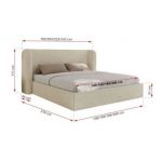 Łóżko tapicerowane EMORA CLASSIC 180x200 - materac multipocket - kremowy, struktura