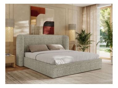 Łóżko tapicerowane EMORA CLASSIC 200x200 - beżowy, struktura